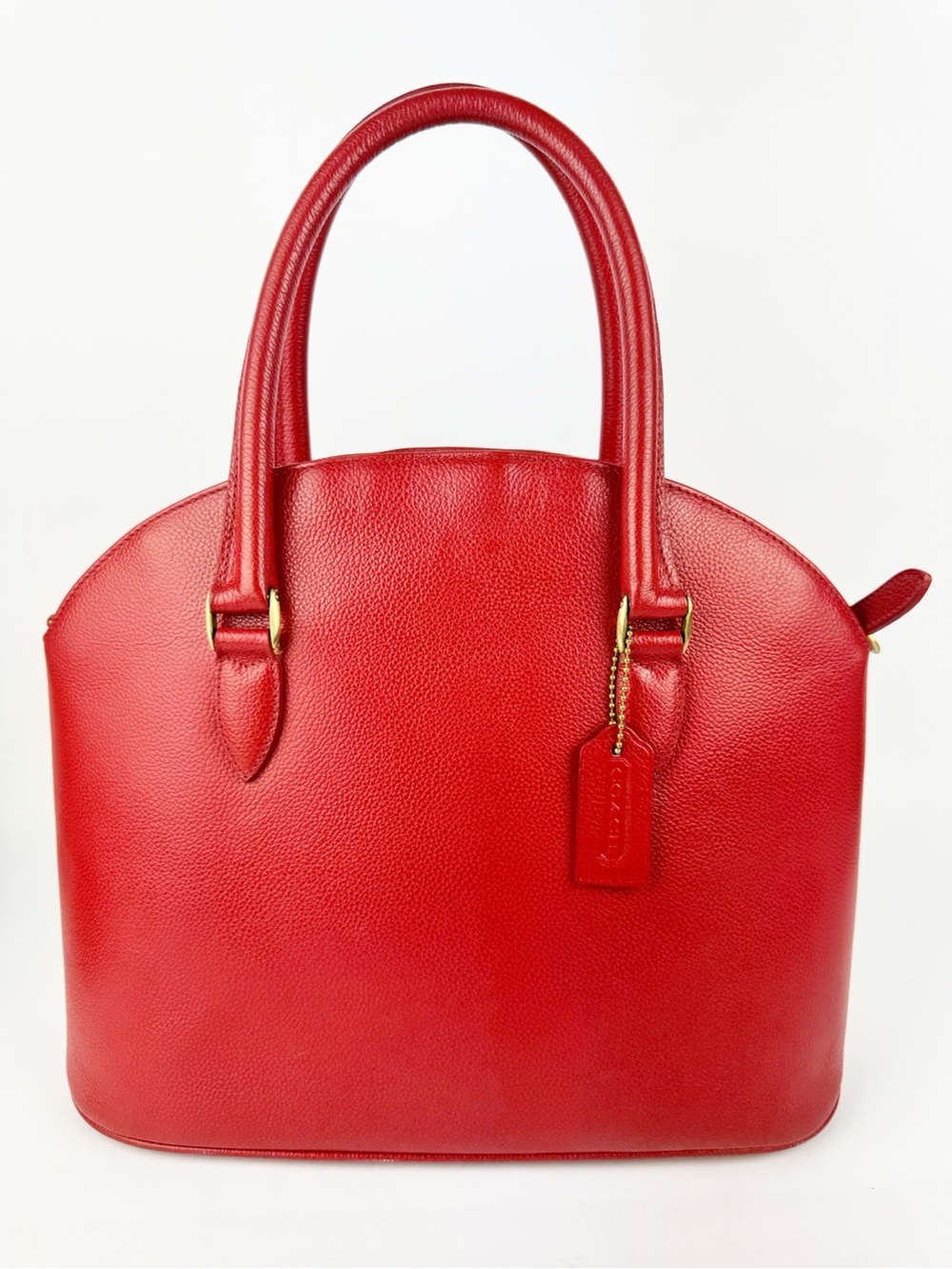 Coach Vintage Madison Bristol Red Leather Dome Satchel Handbag Italy